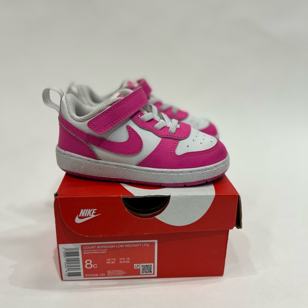 Nike Court Borough Low Recraft Fuscia Size 8C Toddlers shoes